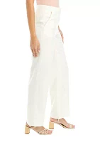 Women's Linen Pintuck Wide Leg Pants