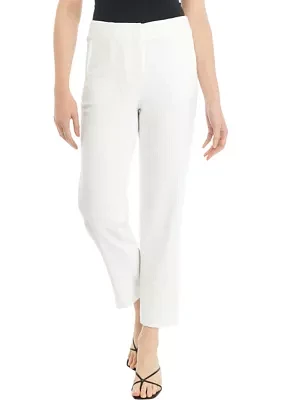 Petite Crepe Fly Front Slim Ankle Pant