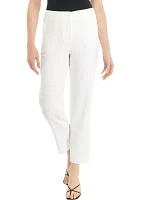 Petite Crepe Fly Front Slim Ankle Pant