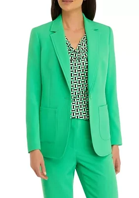 Women's One Button Notch Collar Fitted Jacket