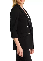 Women's Four Button Notch Faux Double Breasted Jacket