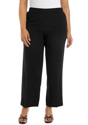 Plus Crepe Pull On Wide Leg Pants