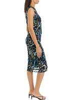 Women's Swirl Print Mesh Sleeveless Dress