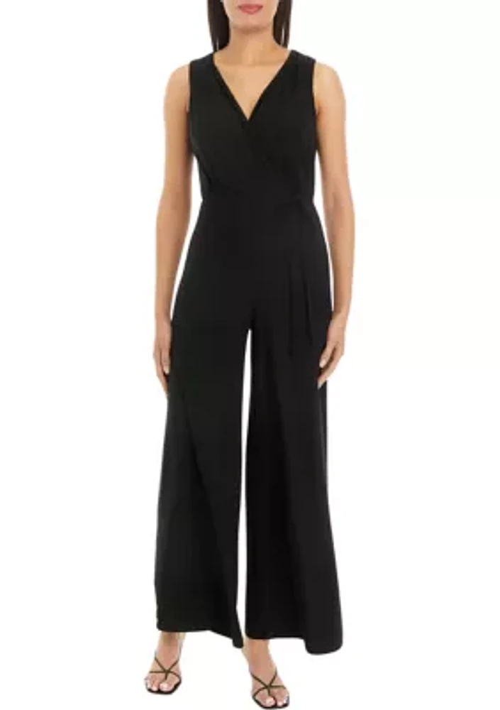 Sleeveless Belted Knit Jumpsuit