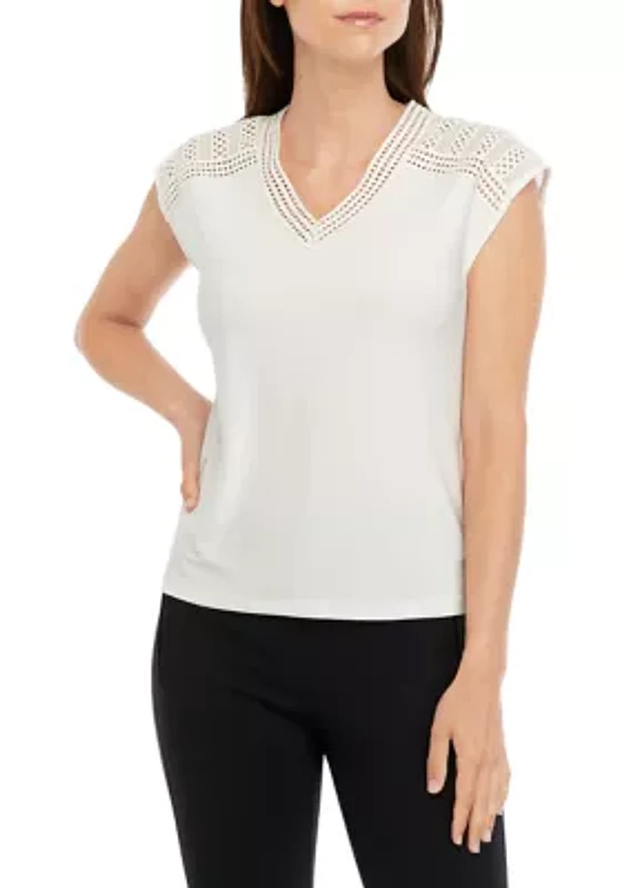 Women's V-Neck Knit Top