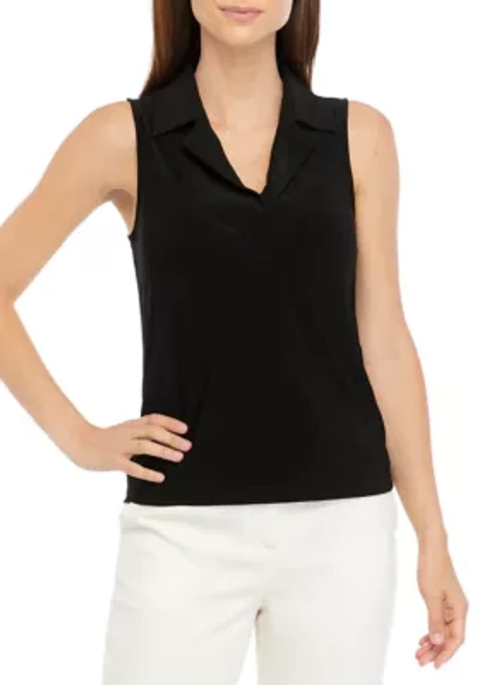 Women's Bib Front Polo Knit Top