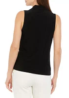 Women's Bib Front Polo Knit Top