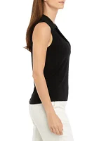 Women's Bib Front Polo Knit Top