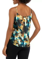 Women's Watercolor Printed Cowl Neck Blouse