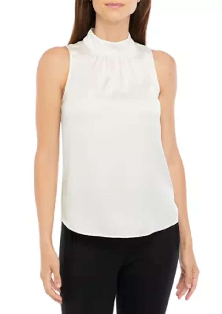 Women's Sleeveless Mock Neck Blouse