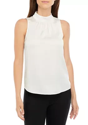 Women's Sleeveless Mock Neck Blouse