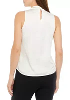 Women's Sleeveless Mock Neck Blouse