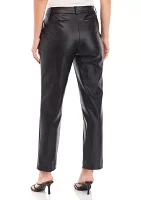 Women's Faux Leather Slim Leg Ankle Pants