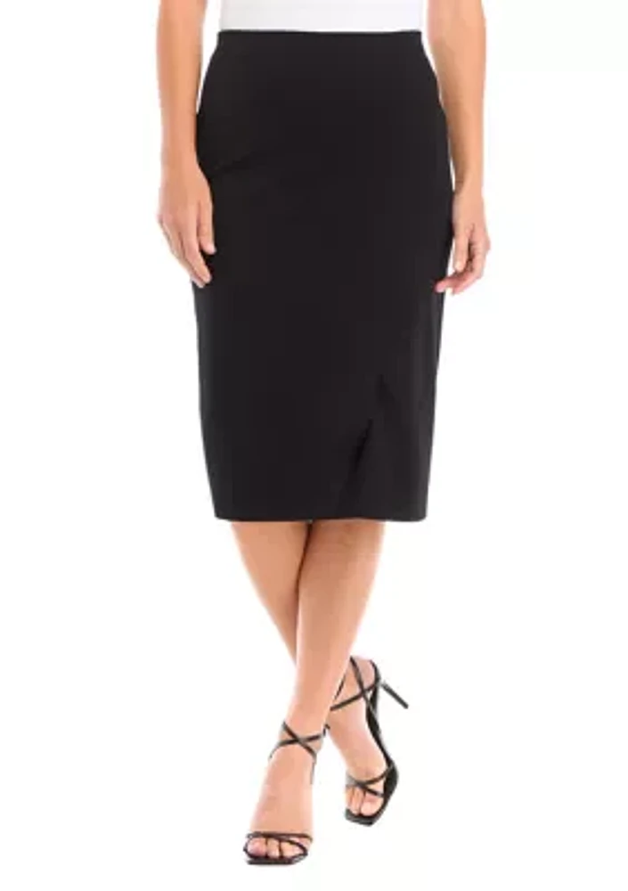 Women's Pull On Faux Wrap Skimmer Skirt