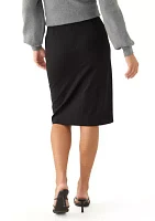 Petite Pull On Faux Wrap Skimmer Skirt