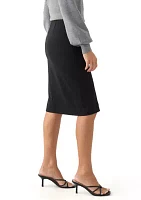 Petite Pull On Faux Wrap Skimmer Skirt