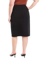 Plus Compression Faux Wrap Skimmer Skirt