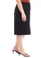 Plus Compression Faux Wrap Skimmer Skirt