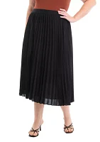 Plus Pull On Pleated Skirt