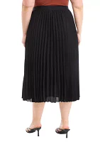 Plus Pull On Pleated Skirt