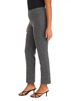 Women's Pull On Straight Ankle Herringbone Ponte Pants