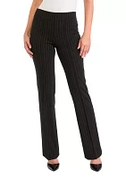 Women's Pull On Baby Bootcut Pinstripe Ponte Pants