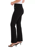 Women's Pull On Baby Bootcut Pants with Zip Pockets