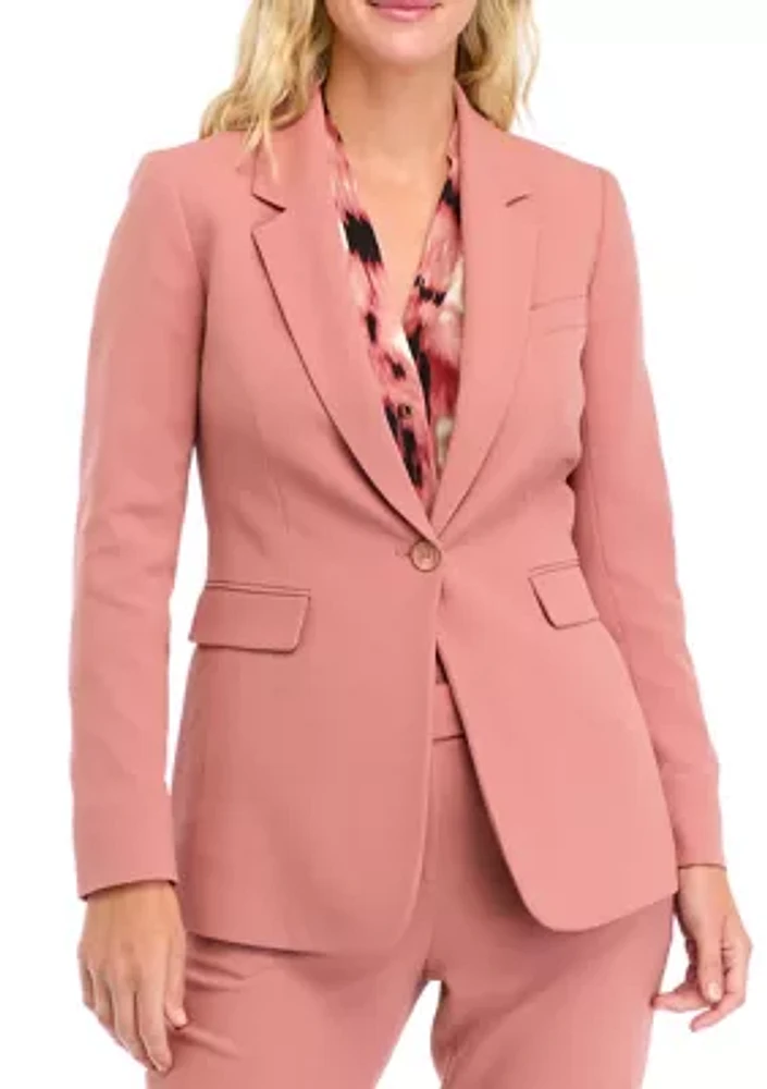 Women's One Button Notch Collar Jacket