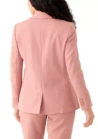 Petite Crepe One Button Jacket