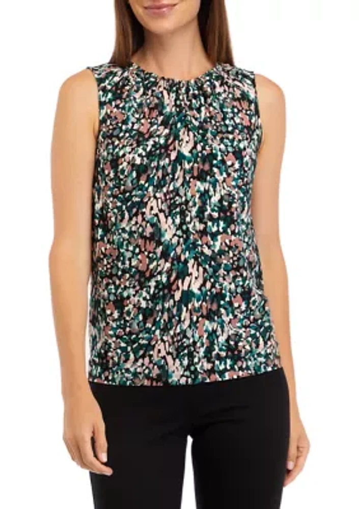 Women's Sleeveless Printed Knit Top