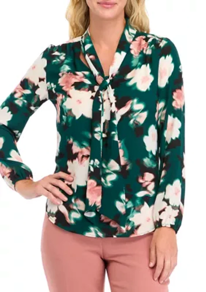 Women's Long Sleeve Floral Print Blouse