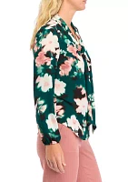 Women's Long Sleeve Floral Print Blouse