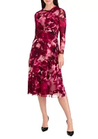 Women's Long Sleeve Twist Midi Dress