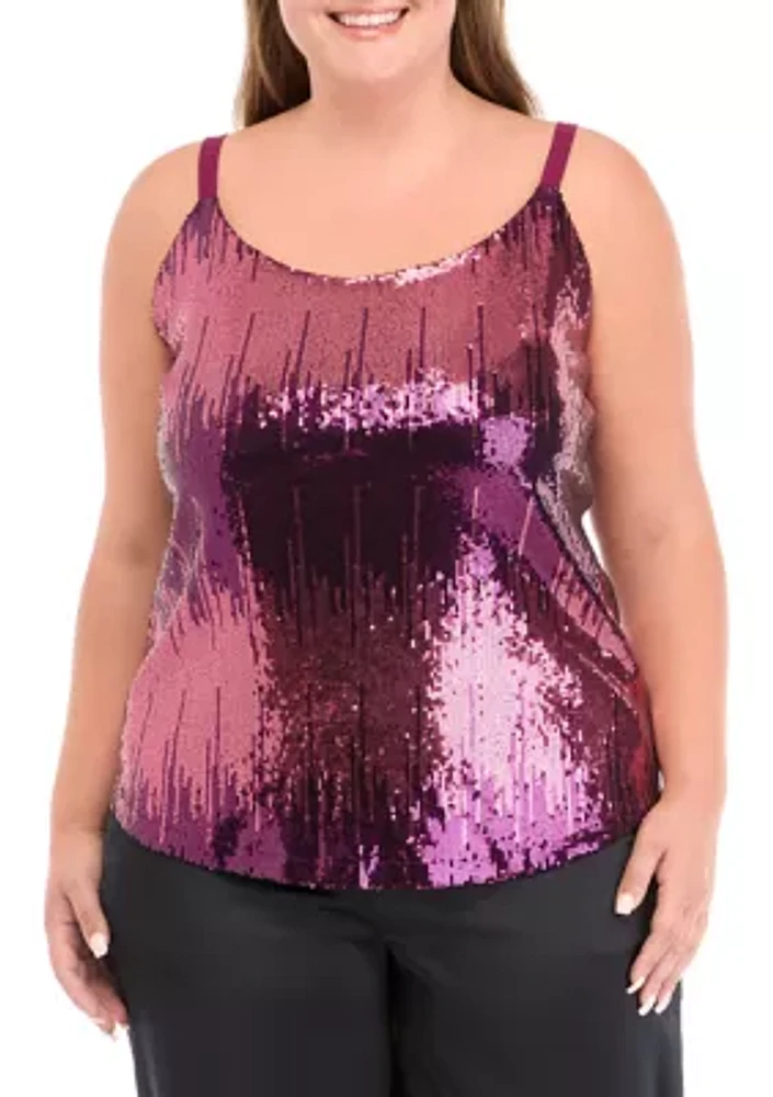 Plus Scoop Neck Sequin Cami