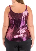 Plus Scoop Neck Sequin Cami