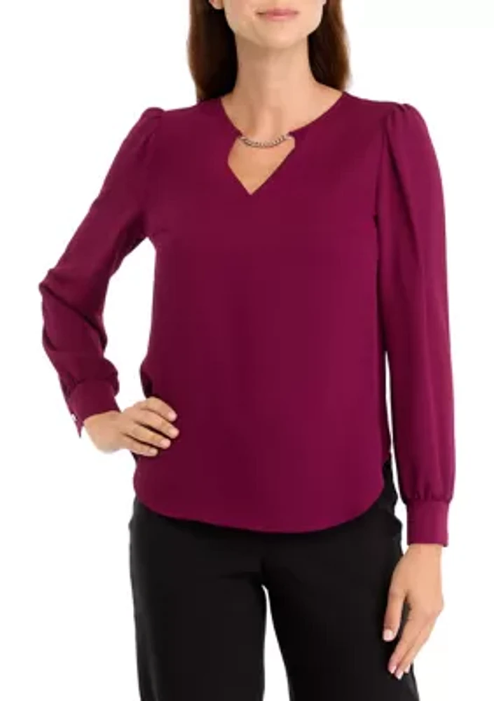 Women's Long Sleeve V-Neck Blouse