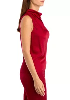 Petite Sleeveless Cowl Neck Blouse