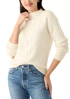 Petite Mix Stitched Mock Neck Sweater