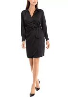 Women's Faux Wrap Shirtdress