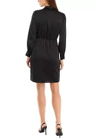 Women's Faux Wrap Shirtdress