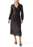 Women's Sequined V-Neck Midi Dress