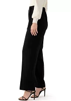 Plus High Rise Pull On Wide Leg Pants