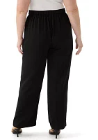 Plus High Rise Pull On Pants