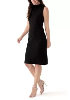 Women's Sleeveless Mock Neck Heat Set Stud Dress