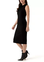 Women's Sleeveless Mock Neck Midi Dress