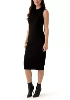 Petite Mock Neck Midi Dress