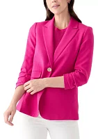 Petite One Button Peak Lapel Blazer