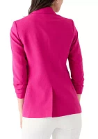 Petite One Button Peak Lapel Blazer