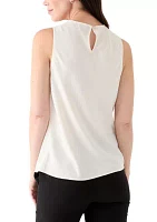 Petite Sleeveless High Cowl Neck Blouse