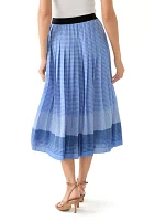 Women's Dot Print Pull On Pleated Skirt